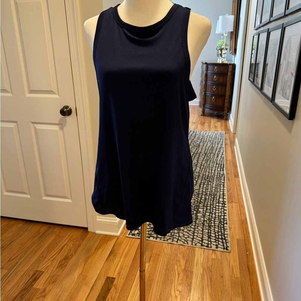 Apana Workout Ribbed Blue Tank Top - Picture 1 of 11